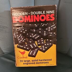 Black Wooden Double Nine Dominoes
